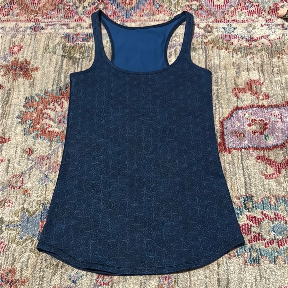 Lululemon Athletica Blue Fitted Sleeveless Tank Top